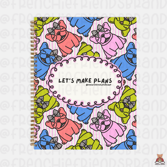 Lets Make Plans Frenchie Hardcover Planner