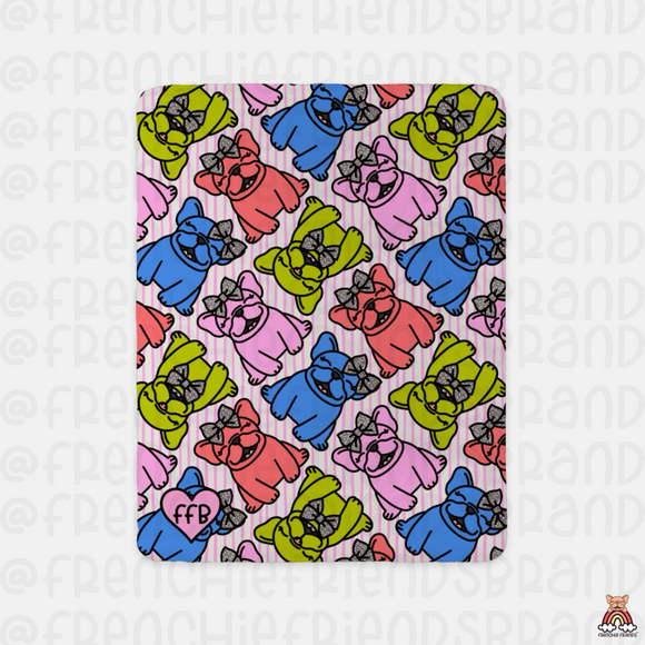 Color Me Frenchie Sherpa Blanket