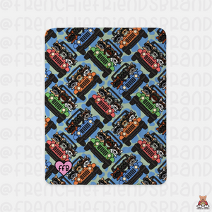 Cars & Frenchies Sherpa Blanket