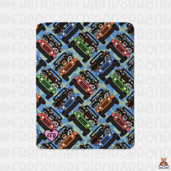 Cars & Frenchies Sherpa Blanket