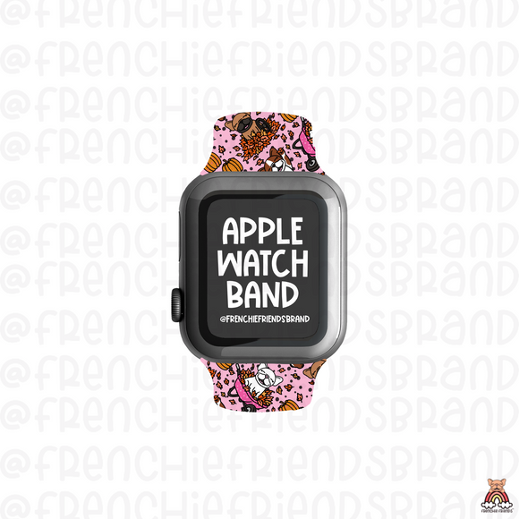 Fall Leaves & Frenchies Please Apple Watch Band