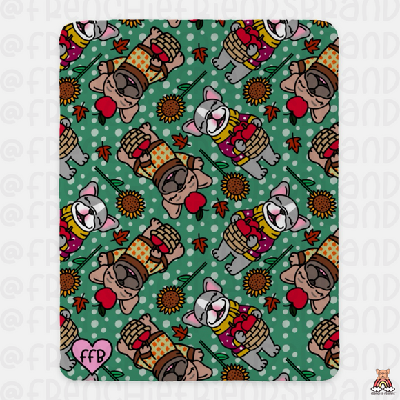 Apple Picking Sherpa Blanket