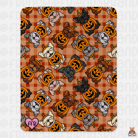 Frenchie Patch Sherpa Blanket