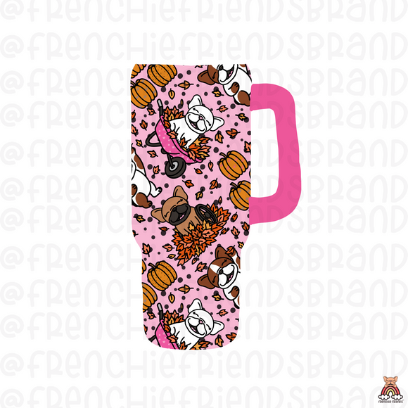 Fall Leaves & Frenchies Please Tumbler