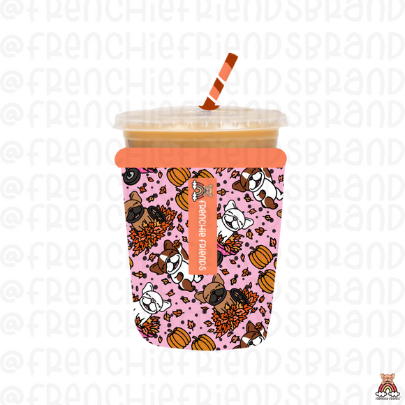 Fall Leaves & Frenchies Please Coffee Sleeve