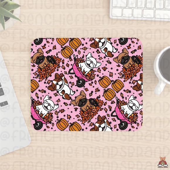 Fall Leaves & Frenchies Please Mouse Pad