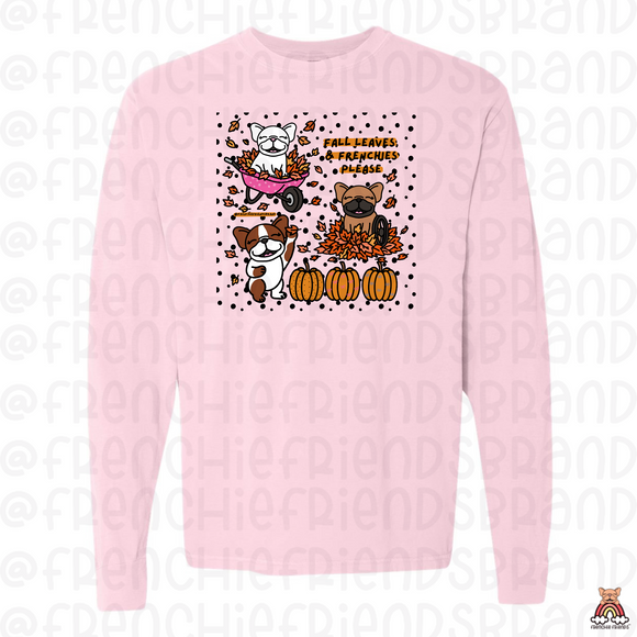 Fall Leaves & Frenchies Please Long Sleeve