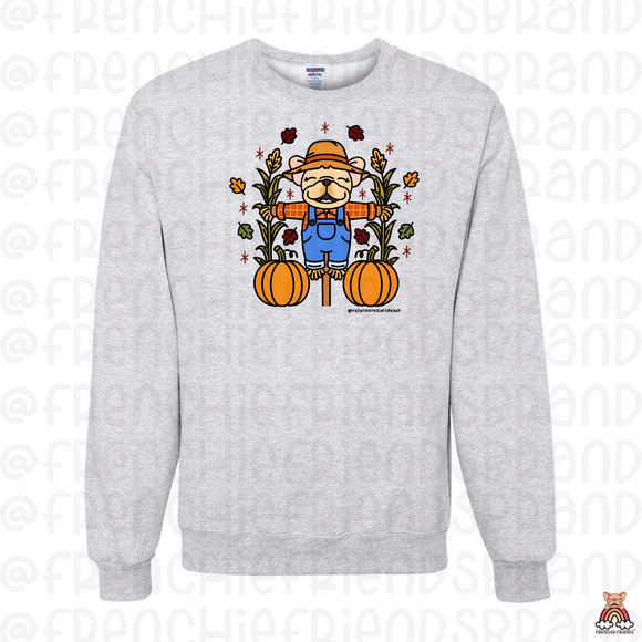 Scarecrow Frenchie Unisex Lightweight Crewneck Sweatshirt