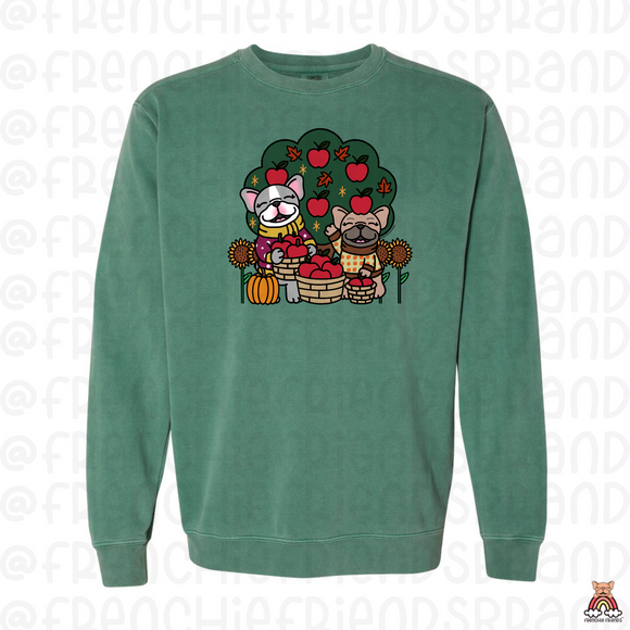 Apple Picking Frenchies Unisex Crewneck