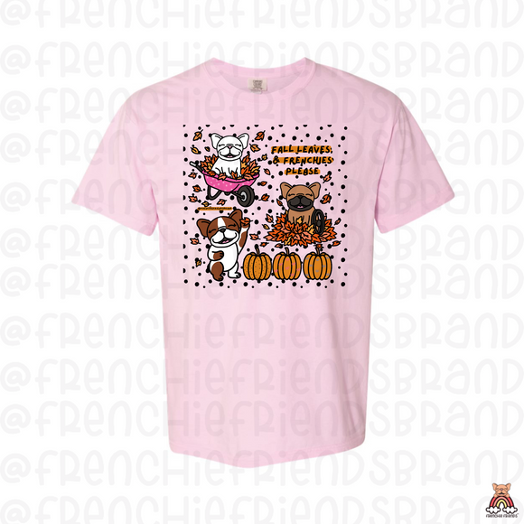 Fall Leaves & Frenchies Please Unisex Tee