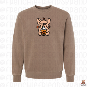 Frenchie Spice Latte Embroidered Crewneck (Select Your Frenchie)