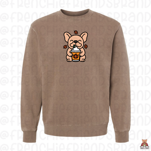 Frenchie Spice Latte Embroidered Crewneck (Select Your Frenchie)