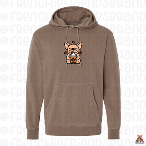 Frenchie Spice Latte Embroidered Hoodie ( Select Your Frenchie)