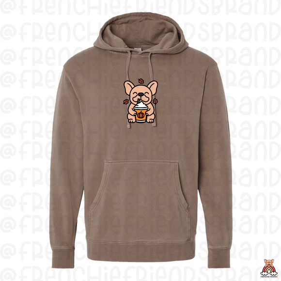 Frenchie Spice Latte Embroidered Hoodie ( Select Your Frenchie)