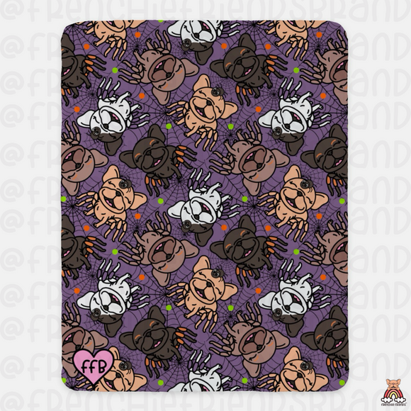 Creepy Crawler Frenchies Sherpa Blanket