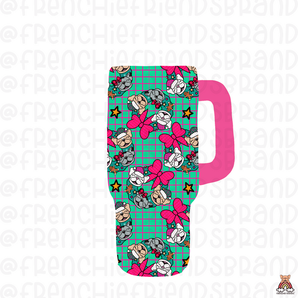Wreath Merry Frenchiemas Tumbler