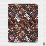 Peppermint Christmas Frenchies Sherpa Blanket