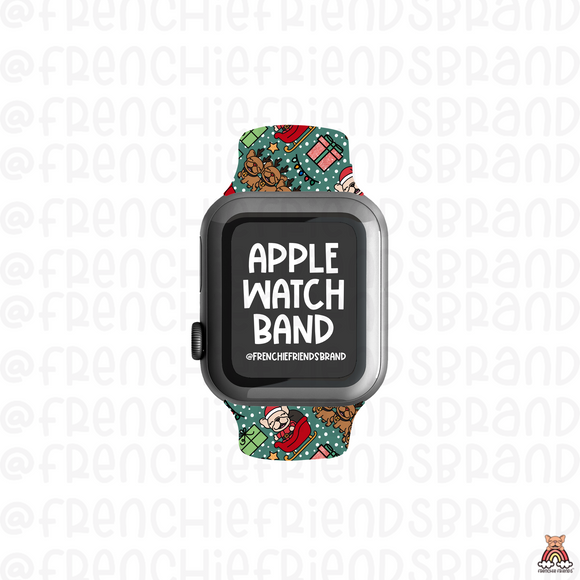 Frenchieclaus Is Coming To Town Apple Watch Band