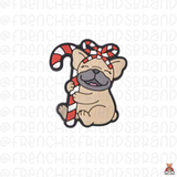 Peppermint Christmas Frenchie Shoe Charm