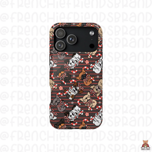 Peppermint Christmas Frenchie Phone Case