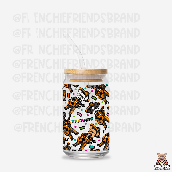 Cinco De Frenchie 16 Oz Glass Can