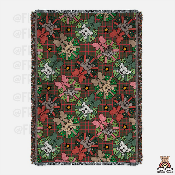 Merry Frechiemas Woven Blanket