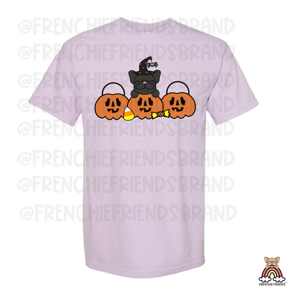 French Bulldog Graphic T-Shirt | Cute Witch T-Shirt