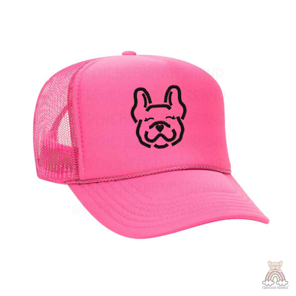 Heart Nose Frenchie Embroidered Mesh Trucker Hat