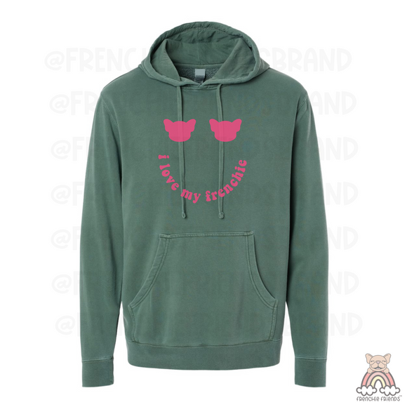 French Bulldog Embroidered Hoodie | I Love My Frenchie Embroidered Hoodie