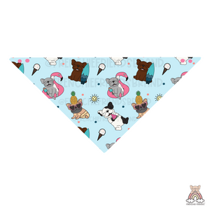 Summer Frenchie Reversible Snap On Bandana