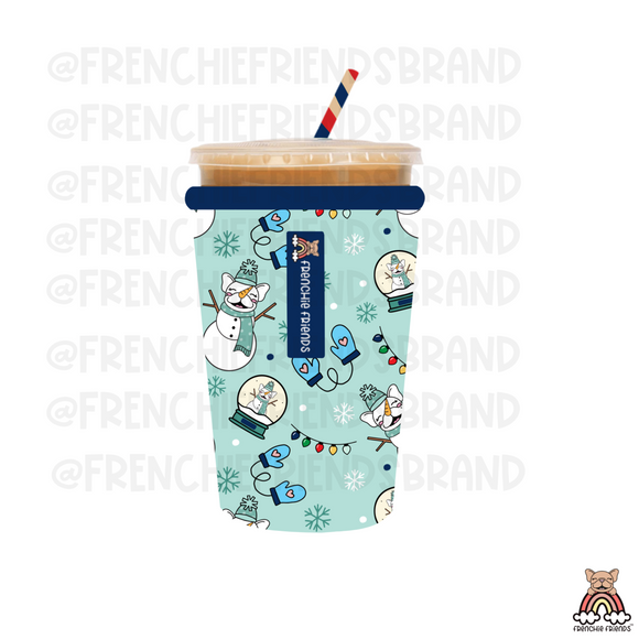 Snowman Frenchies Coffee Sleeve