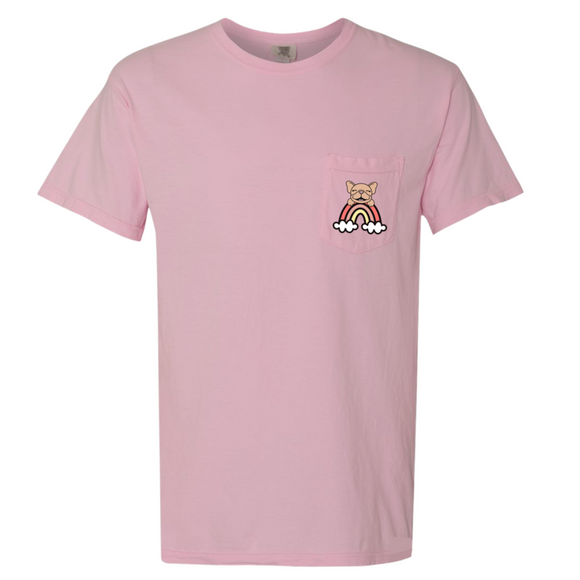 French Bulldog Graphic T-Shirt | Frenchie Friends Pocket T-Shirt