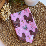 Frenchie Kisses Reversible Snap On Bandana