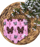 Frenchie Kisses Reversible Snap On Bandana