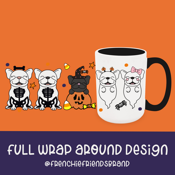 halloween 11 oz frenchie mugs