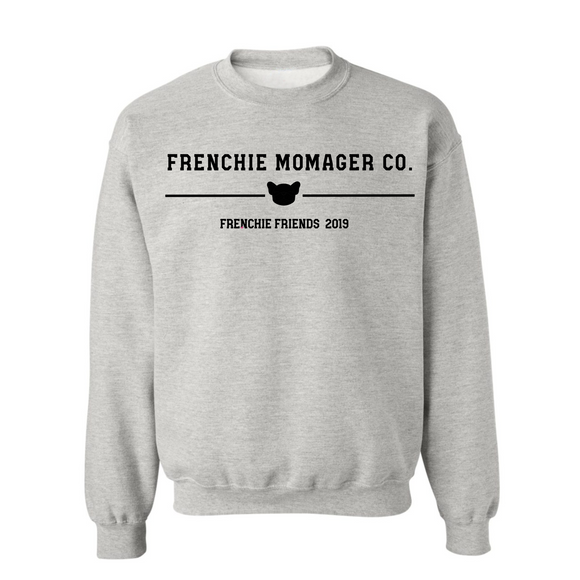 French Bulldog Embroidered Crewneck | Frenchie Momager Co. Embroidered Crewneck
