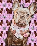 Frenchie Kisses Reversible Snap On Bandana