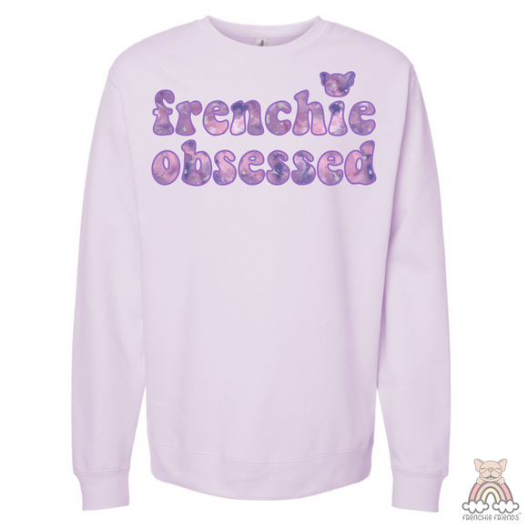 French Bulldog Embroidered Crewneck | Frenchie Obsessed Embroidered Applique Crewneck