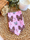 Frenchie Kisses Reversible Snap On Bandana